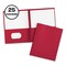 Avery 0.5 in. Capacity 11 in. x 8.5 in. Prong Fastener Two-Pocket Folder - Red (25/Box)
